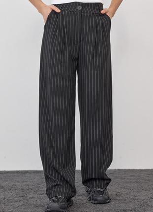 Женские брюки в полоску - черный цвет, l (есть размеры)1 фото