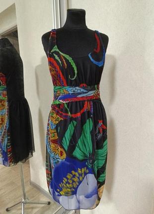 Платье сарафан из тюля сетки с бабочками и цветами desigual2 фото
