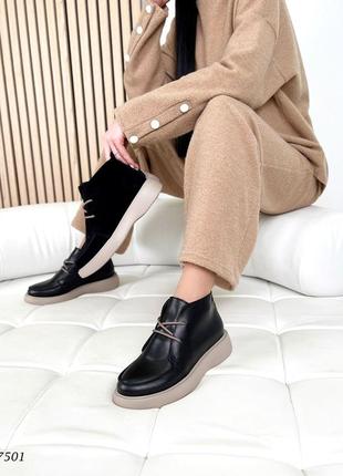 Кожаные ботиночки на шнуровке - качество, практичность, изысканность4 фото