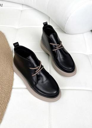 Кожаные ботиночки на шнуровке - качество, практичность, изысканность3 фото