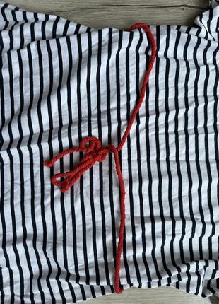 Летнее платье сарафан в полоску с красным поясом tommy&kate6 фото