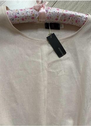 Сукня лляна льняна льон пудрова літня вільного крою плаття2 фото