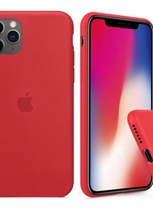 Чехол silicone case для iphone 11 pro red (силиконовый чехол красный силикон кейс айфон 11 про) full