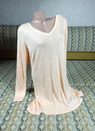 Шикарная персиковая лёгкая туника платье.1 фото