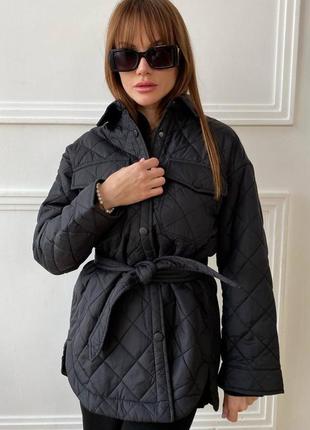 Дуже класна жіноча стильна куртка стьобана стегана 👍 ідеальна на теплу зиму весну