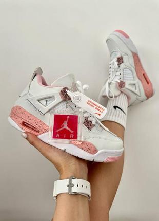 Кроссовки nike air jordan 4 retro pink premium розовые женские1 фото