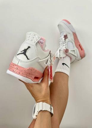 Кроссовки nike air jordan 4 retro pink premium розовые женские4 фото