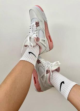 Кроссовки nike air jordan 4 retro pink premium розовые женские3 фото