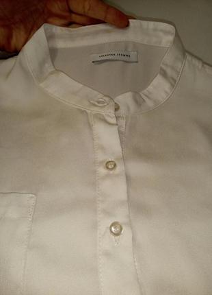 Белая базовая рубашка блузка оверсайз со спущенным плечом 365 фото