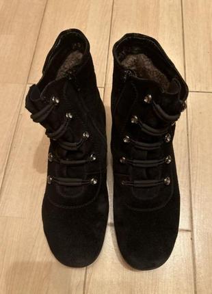 Полусапожки сапоги ботинки зимние черные