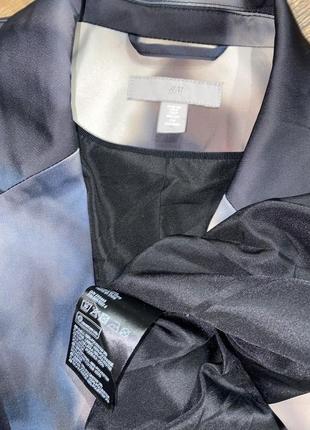 Атласний піджак тай-дай шовковий жакет подовжений блейзер h&amp;m сатиновый пиджак атласный пиджак однобортный пиджак5 фото