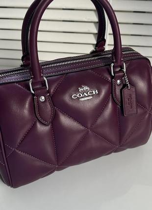 Шкіряна сумка rowan satchel with puffy coach2 фото