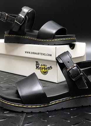 Женские чёрные сандали доктор мартинс dr martens sandals black, летние сандалии, босоножки, сандалі