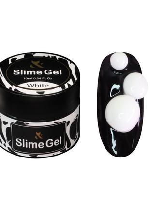 Гель-жвачка для дизайна f.o.x slime gel white, 10 мл1 фото