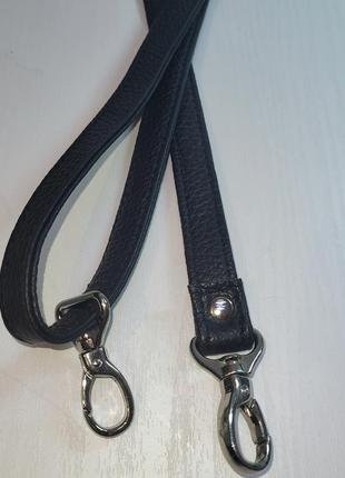 Чорний шкіряний плечовий ремінь для сумки