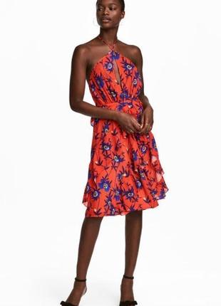 Фирменное цветочное платье роскошные рюши и воланы открытой спинкой вискоза супер качество2 фото