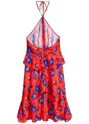 Фирменное цветочное платье роскошные рюши и воланы открытой спинкой вискоза супер качество3 фото