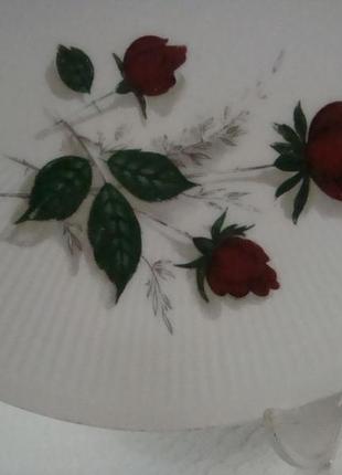 Старинная тарелка цветы роза фарфор бавария германия №954(1)4 фото