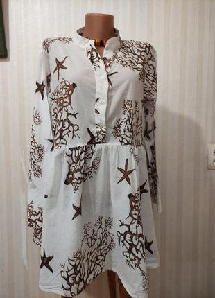 Туніка бабовна, блузка великий розмір, оверсайз1 фото