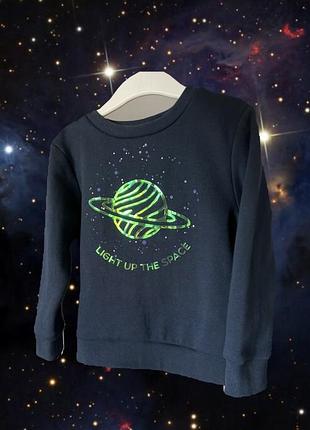 Світшот з голографічним принтом від okaidi 92-98 см, на 2-3 роки.