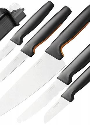 Набор ножей fiskars из нержавеющей стали 5 ножей + точилка