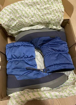 Черевики crocs jibbitz lodgepoint shiny сині крокс сапоги  дутіки стьогані7 фото