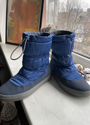 Черевики crocs jibbitz lodgepoint shiny сині крокс сапоги  дутіки стьогані8 фото