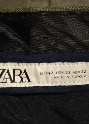 Стильні фірмові формальні штани сталевого кольору zara man запалення 32 r.4 фото