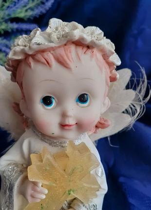 Ангел с крестом музыкальный статуэтка фигурка ангелочек декоративный