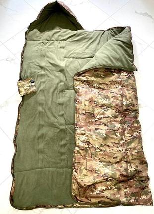 Спальный мешок 100х243см зимний с подогревом до -30. спальник большой, тёплый с флисом и синтепоном. мультикам