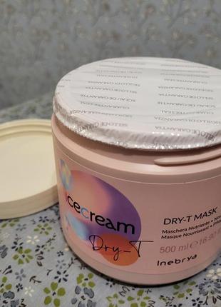 Маска для сухого і неслухняного волосся inebrya ice cream dry-t mask4 фото