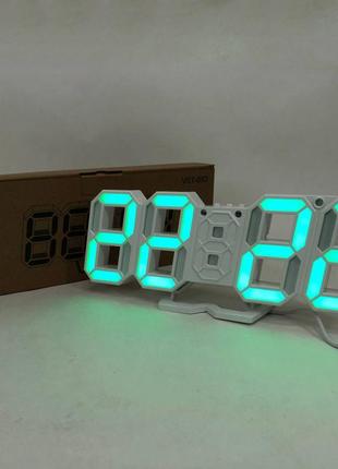 Годинники настільні електронні ly-1089 led з будильником та термометром10 фото