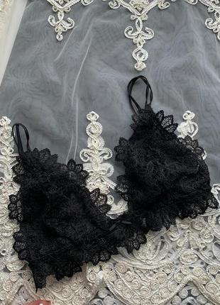 👙превосходный чёрный кружевной бралет/бра с кружевом/лиф без косточек турция👙