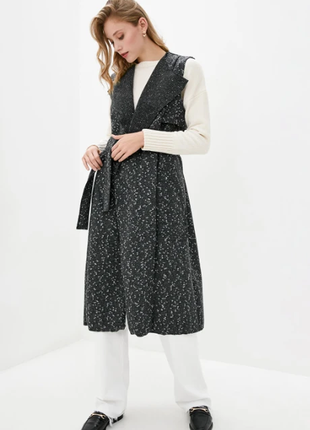 Жилет (кейп) damira garne однотонный черный с содержанием шерсти