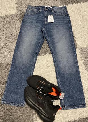 Прямые джинсы bershka slim uk 34 l- xl eur 445 фото