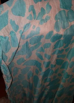 Бірюзово бежевий легкий шарф5 фото