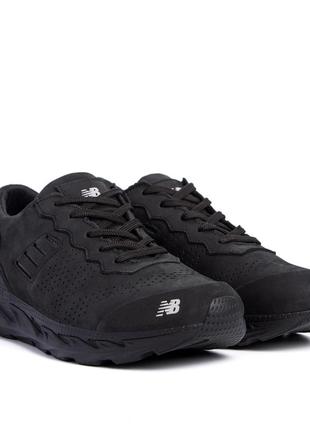 Мужские кожаные кроссовы nb clasic black