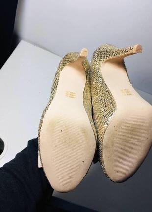 Новые золотые туфли глиттер с бантиками miss kg  40 размер2 фото