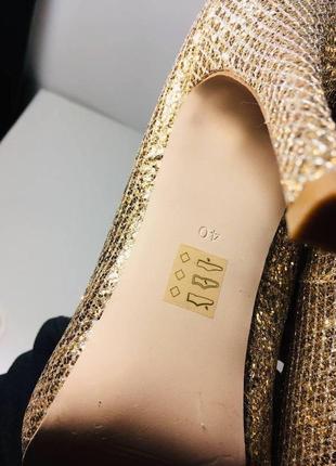 Новые золотые туфли глиттер с бантиками miss kg  40 размер7 фото