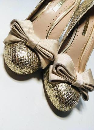 Новые золотые туфли глиттер с бантиками miss kg  40 размер4 фото