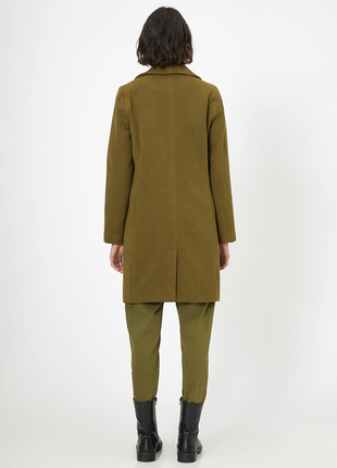 Оливковое (хаки) демисезонное пальто двубортное koton. размер 44 (xxl) (укр 50-52)3 фото