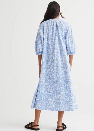 Блакитна сукня, міді плаття, кафтан, вишиванка, туніка hm3 фото