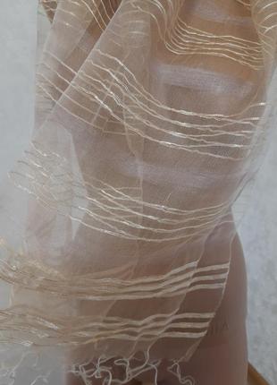 Нежный невесомый шарф паутинка из органзы шелк+ вискоза индия8 фото