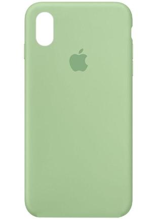 Чехол silicone case для iphone xs max mint (силиконовый чехол мятный силикон кейс на айфон хс макс) full