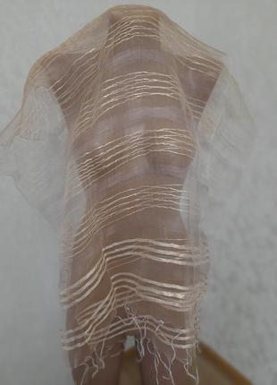 Нежный невесомый шарф паутинка из органзы шелк+ вискоза индия2 фото