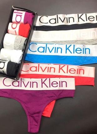 Женские стринги calvin klein 5 шт.8 фото