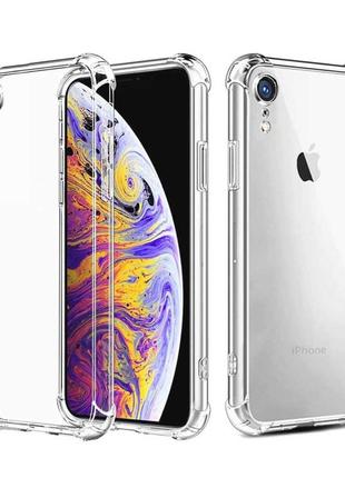 Прозрачный противоударный чехол на iphone xr 10р