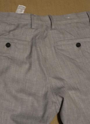 Красивые узкие смесовые брюки светло-серого меланжевого цвета  zara man испания 30 р.8 фото