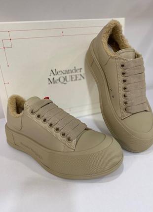 Шкіряні зимові кеди alexander mcqueen2 фото