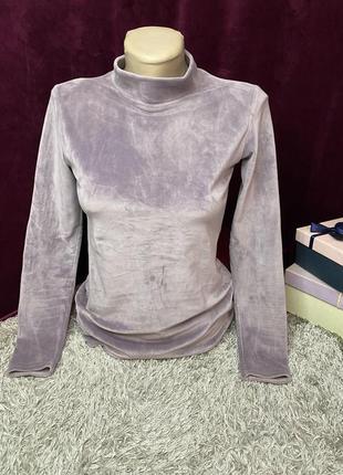 Велюровий гольф кофта фіолетовий світлий